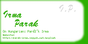 irma parak business card